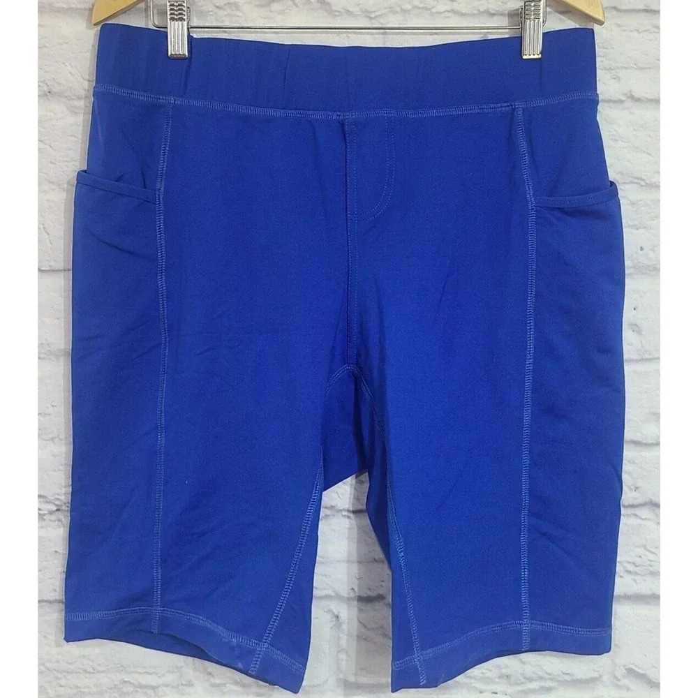 Gary Majdell GaryM Spandex Workout Shorts Men's XL Royal Blue Pockets Drawstring